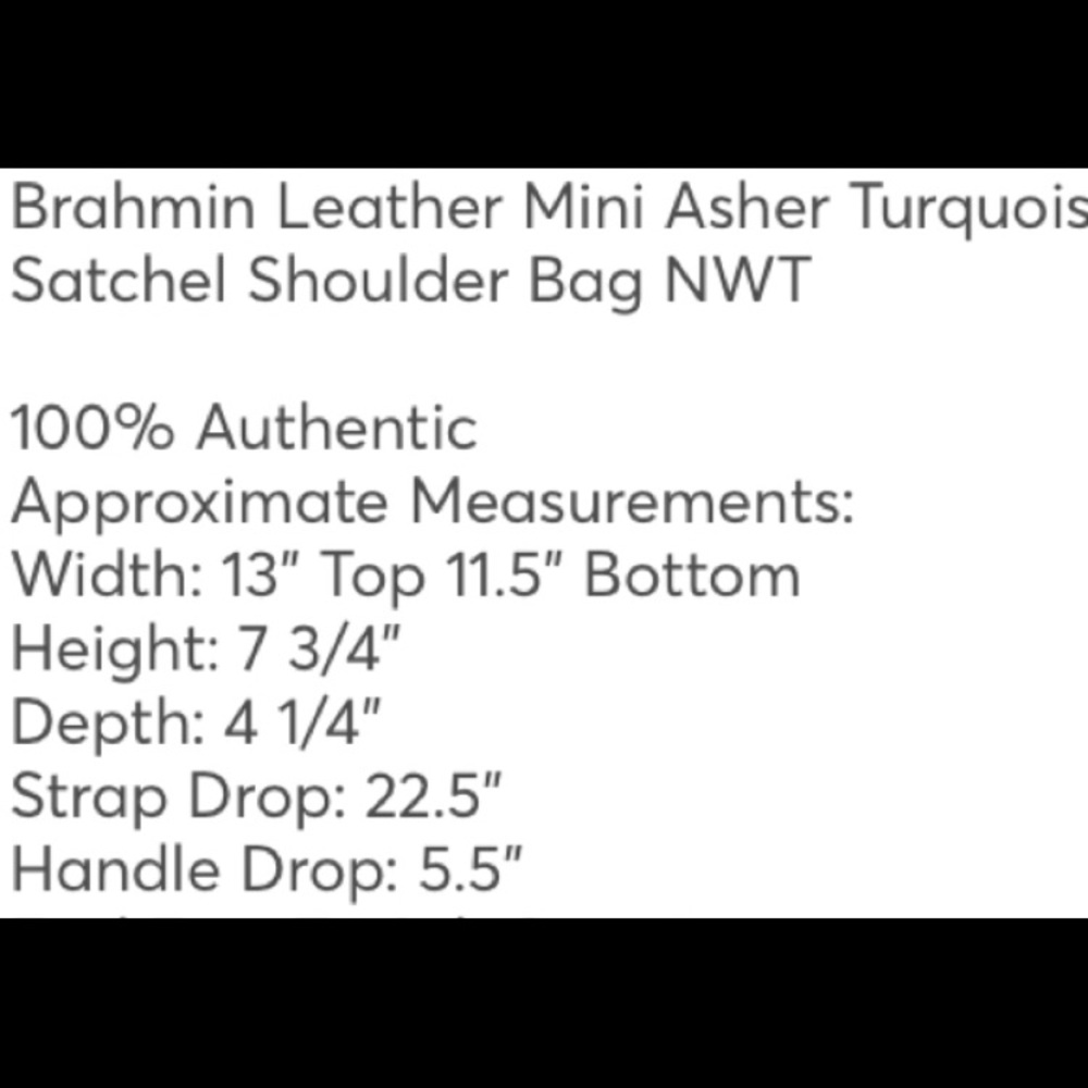 Brahmin Leather Melbourne Turquoise Satchel - Picture 9 of 9